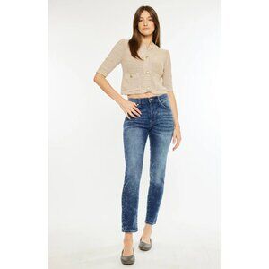 KanCan Women's Deb High Rise Cigarette Leg Jeans in Dark Wash - Sz 7/27 - NWT